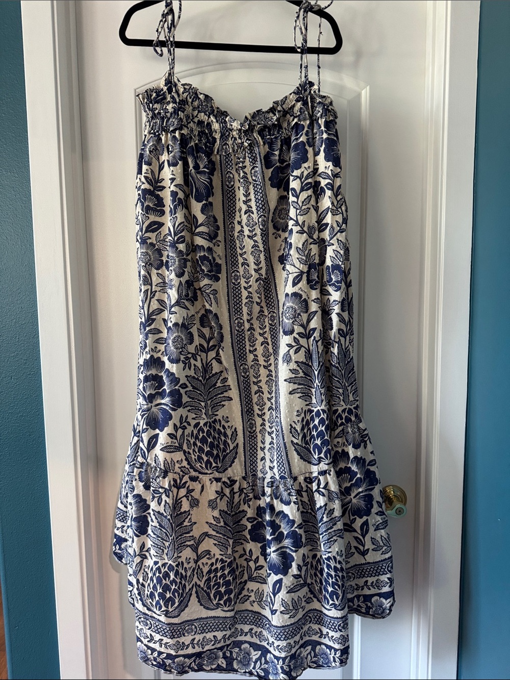 Farm Rio Pineapple Garden Shoulder Tie Midi Dress XL - Picture 5 of 9